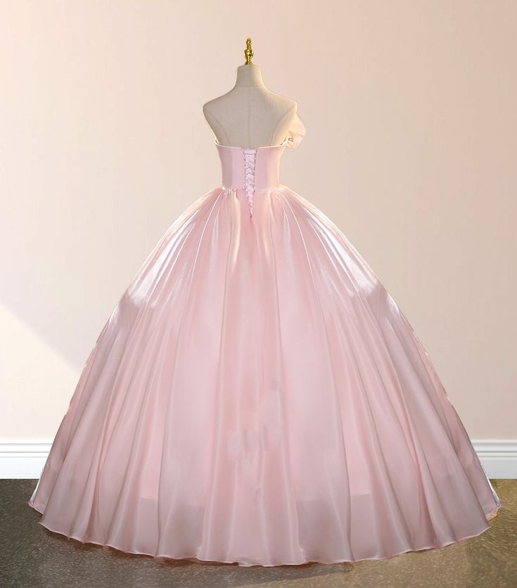 Pink Strapless A-Line Long Formal Party Dress Evening Gown MD7785