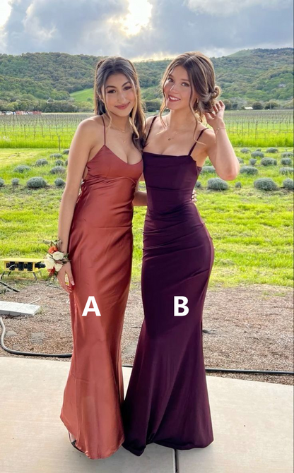 Elegant Straps Mermaid Long Prom Gown Evening Party Dress MD7790