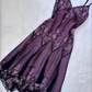 Dark Purple Spaghetti Straps Beading Vintage Party Dress Evening Gown MD7816