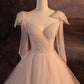 Stunning Straps A-Line Tulle Ruffles Wedding Dress Evening Gown MD7828