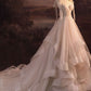 Stunning Straps A-Line Tulle Ruffles Wedding Dress Evening Gown MD7828