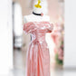 Pink Off the Shoulder Mermaid Party Dress Beautiful Long Evening Party Dress, MD7851