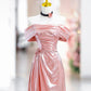 Pink Off the Shoulder Mermaid Party Dress Beautiful Long Evening Party Dress, MD7851