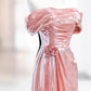 Pink Off the Shoulder Mermaid Party Dress Beautiful Long Evening Party Dress, MD7851