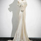 Mermaid Off the Shoulder Party Dress, Beautiful Champagne Evening Party Dress, MD7852