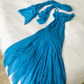 Blue Spaghetti Straps A-Line Chiffon Long Party Dress Evening Gown, MD7864