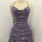 Lovely Halter Shiny Sheath Short Party Dress Homecoming Dress, MD7877