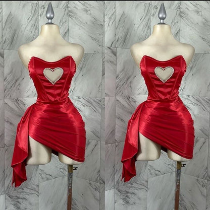 Red Sweetheart Sheath Short Party Dress Homecoming Dress, MD7878