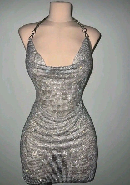 Sexy Grey Halter Sheath Short Party Dress Homecoming Dress, MD7881