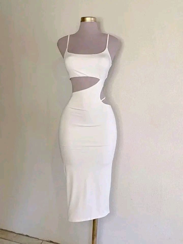 White Spaghetti Straps Sheath Cocktail Dress Evening Party Dress, MD7885