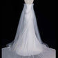 White Strapless Chiffon Mermaid Long Wedding Dress with Train, MD7903