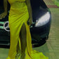 Sweetheart Yellow Long Prom Dress Sheath Evening Dress, MD7907