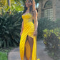 Sweetheart Yellow Long Prom Dress Sheath Evening Dress, MD7907