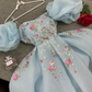 Blue A-Line Chiffon Appliques Princess Long Party Dress, MD7958