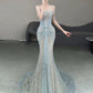 Stunning Off Shoulder Mermaid Beading Long Party Dress Evening Gown, MD7965