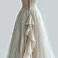 Elegant Straps V Neck A-Line Beading Retro Wedding Dress, MD7971