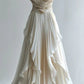 Elegant Ivory Straps V Neck A-Line Beads Sequin Retro Wedding Dress, MD7973