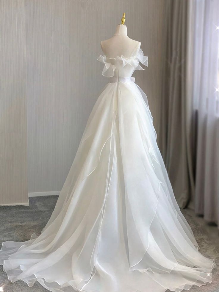 Elegant Strapless A-Line Light Wedding Dress Birthday Outfits, MD7996