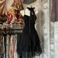 Black Straps A-Line Chiffon Short Party Dress Homecoming Dress, D115