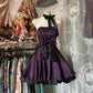 Dark Purple A-Line Satin Vintage Short Party Dress Homecoming Dress, D116