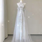 Stunning Halter A-Line Tulle Long Evening Party Dress Wedding Dress, D239