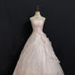 Light Pink Strapless A-Line Birthday Dress Long Evening Party Ball gown, D245