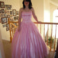 Light Pink Strapless A-Line Birthday Dress Long Evening Party Ball gown, D248