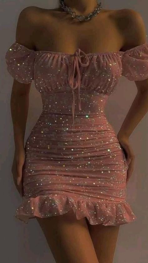 Shiny Pink Sheath Short Party Dress Homecoming Dress Birthday Outfits, D253