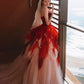 Pretty Ball Gown Sweetheart Tulle Long Red Layers Prom Dresses Sweet 16 Dresses, D254