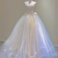 White Sweetheart Neck A-Line Tulle Birthday Ball Gown Wedding Dress Prom Dress, D267