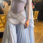 Gorgeous Strapless A-Line Beading Chiffon Long Party Dress with Detachable Sleeves, D281