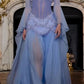 Gorgeous Strapless A-Line Beading Chiffon Long Party Dress with Detachable Sleeves, D281