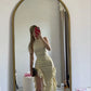 Ivory Sleeveless Sheath Ruffles Long Party Dress Fashion Date Dress, D289