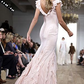 Pink V Neck Mermaid Ruffles Chiffon Long Party Dress Vintage Evening Dress, D371