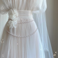 Retro White Sleeveless A-Line Tulle Birthday Dress Elegant Wedding Dress, D480