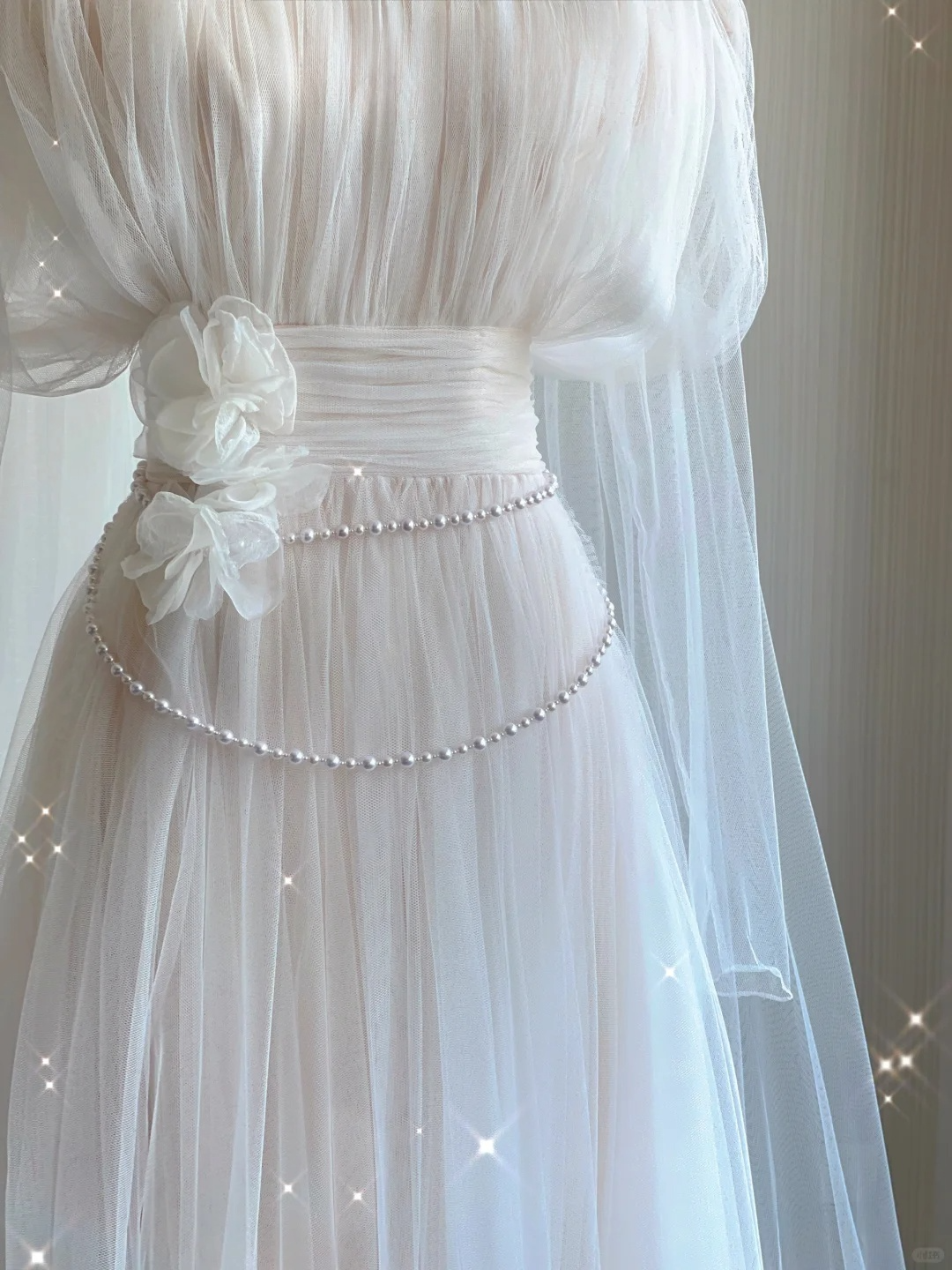 Retro White Sleeveless A-Line Tulle Birthday Dress Elegant Wedding Dress, D480