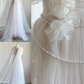 Retro White Sleeveless A-Line Tulle Birthday Dress Elegant Wedding Dress, D480