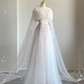 Retro White Sleeveless A-Line Tulle Birthday Dress Elegant Wedding Dress, D480