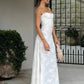 White Straps A-Line Long Party Dress Wedding Guest Dress Birthday Outfits, D528