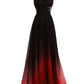 Elegant One Shoulder Gradient A-Line Vintage Long Party Dress Formal Prom Dress, D531