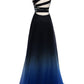 Elegant One Shoulder Gradient A-Line Vintage Long Party Dress Formal Prom Dress, D531