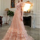 Pink Short Sleeves A-Line Sequins Birthday Dress Formal Prom Dress Evening Gown, D553