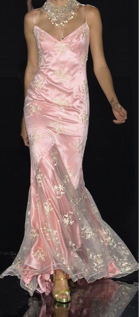 Pink V Neck Straps Mermaid Satin Lace Long Formal Party Dress Birthday Dress, D590