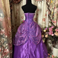 Retro Strapless A-Line Purple Long Prom Dress Formal Evening Ball Gown, D596