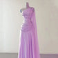 Pink One Shoulder A-Line Beading Chiffon Long Party Dress Formal Prom Dress, D649