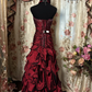 Wine Red Sweetheart Sheath Beading Vintage Long Party Dress Evening Dress, D651