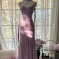 Shiny Purple Spaghetti Straps Beading Mermaid Long Party Dress Evening Gown, D729