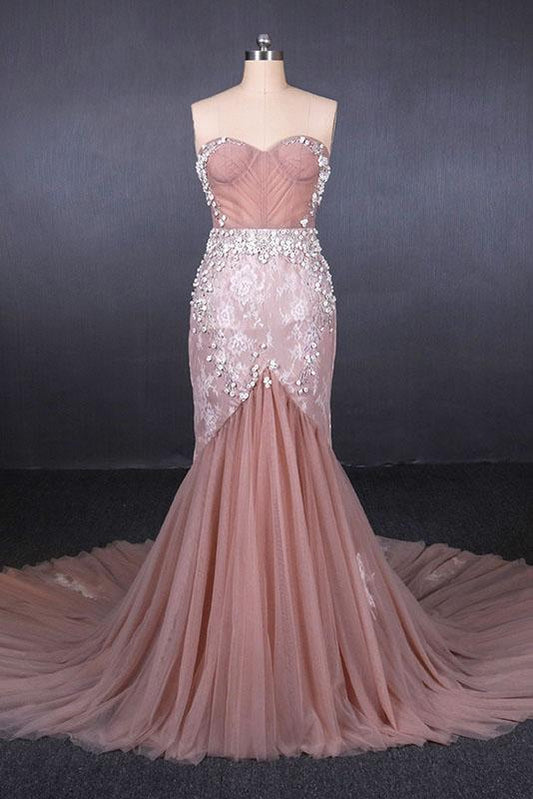 Gorgeous Sweetheart Mermaid Tulle Prom Dress, Long Evening Dresses N2343  M1858