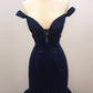 Blue lace long prom dress mermaid evening dress M856