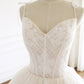 Champagne tulle lace long ball dress M2365